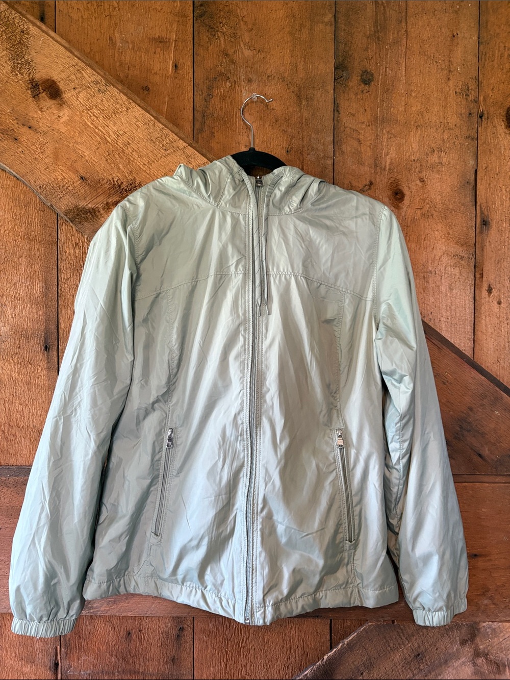 Calvin Klein Womens Mint Green Hooded Windbreaker Jacket S 102022 AE3